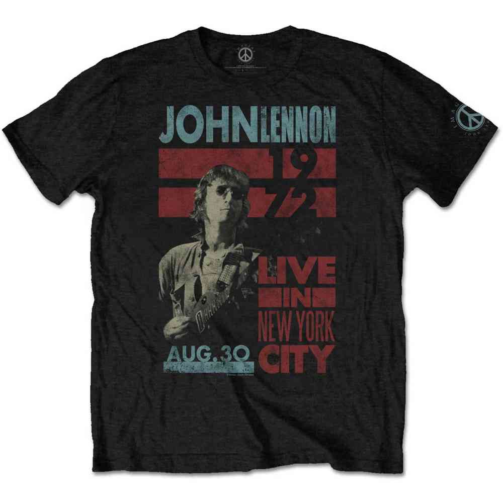 John Lennon - Live In NYC Mens Tshirt - Black